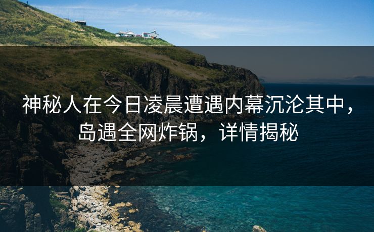 神秘人在今日凌晨遭遇内幕沉沦其中，岛遇全网炸锅，详情揭秘