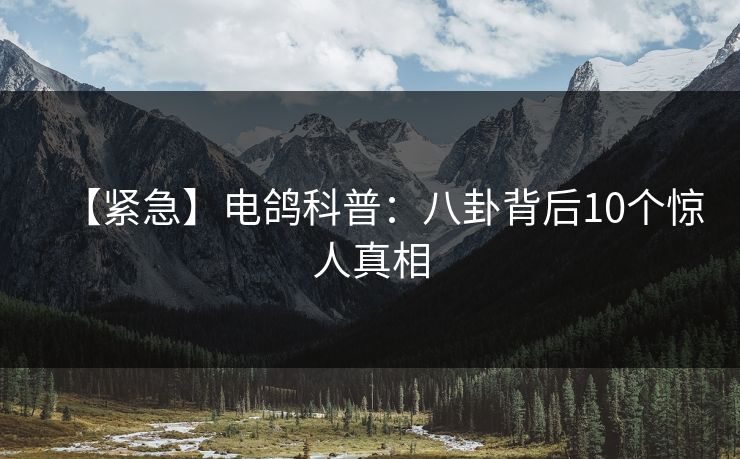 【紧急】电鸽科普：八卦背后10个惊人真相