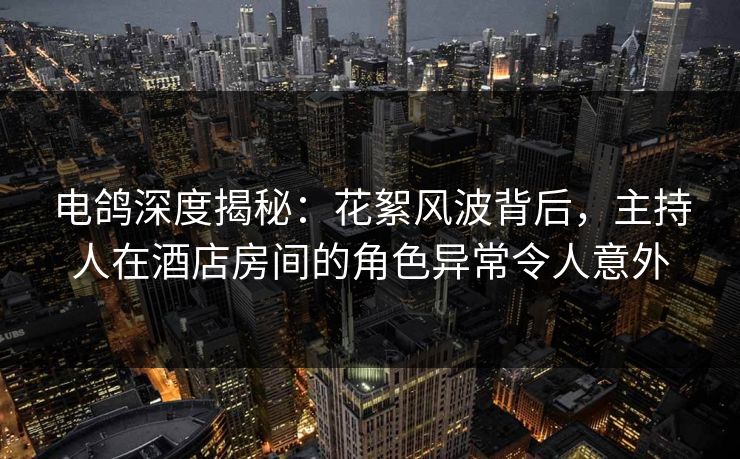 电鸽深度揭秘：花絮风波背后，主持人在酒店房间的角色异常令人意外